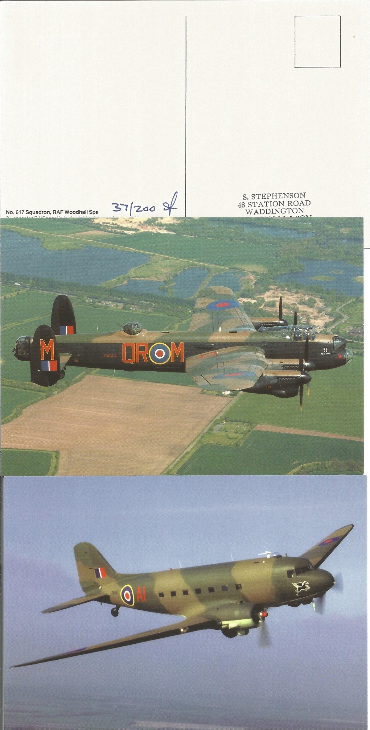 22 RAF Aircraft Postcards plus A Flown & Signed Limited Edition Lancaster B. I Postcard 1991 with - Image 3 of 6