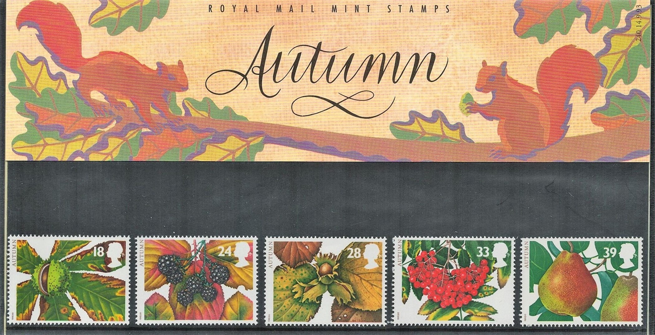 GB Mint Stamps Presentation Pack no 240 Autumn 1993. Good condition. We combine postage on