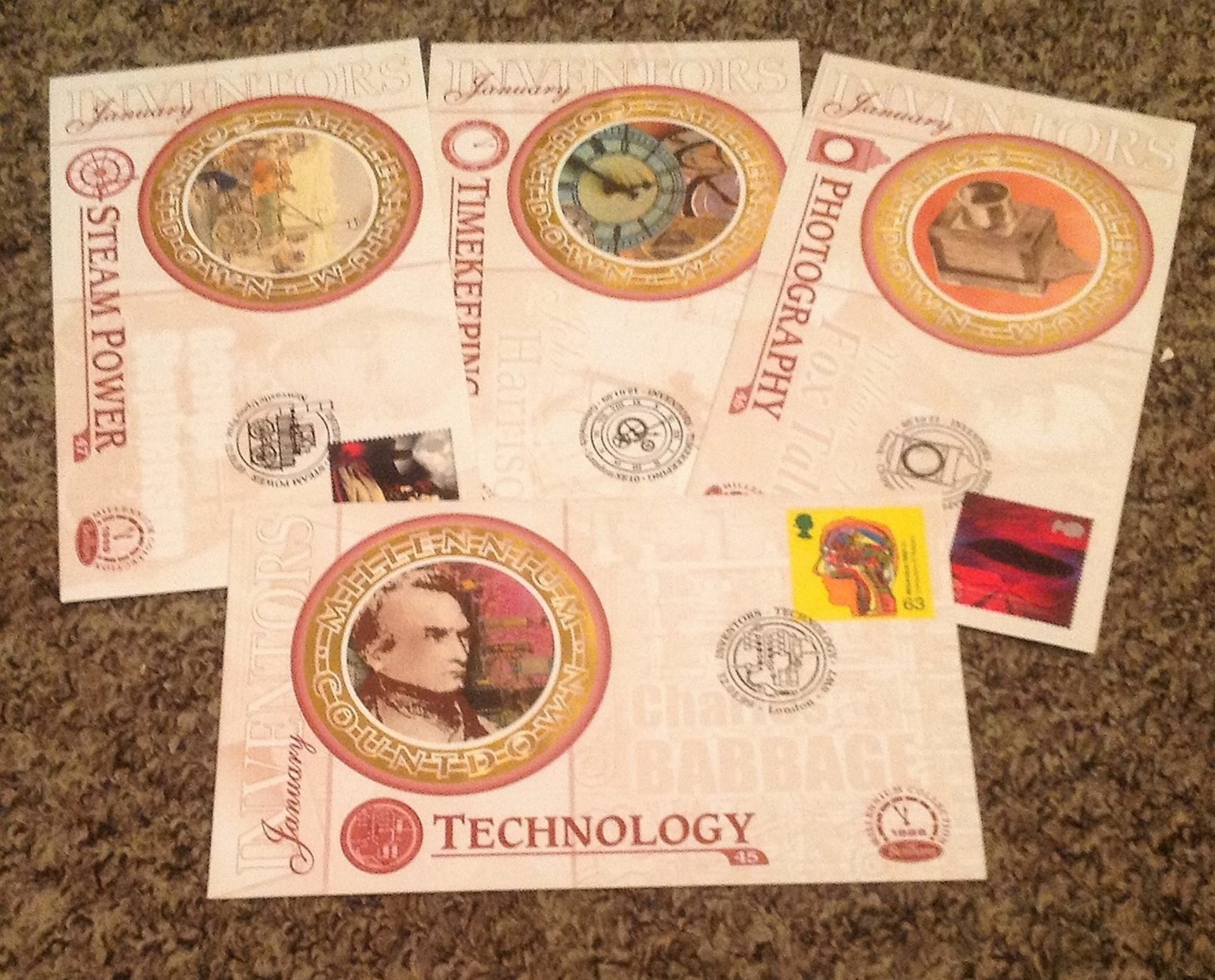 Benham FDC Millennium collection 4 covers Inventors January includes Charles Babbage Technology,