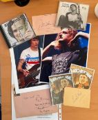 Music signature collection includes album pages, photographs and two signed CD album cover. Albums