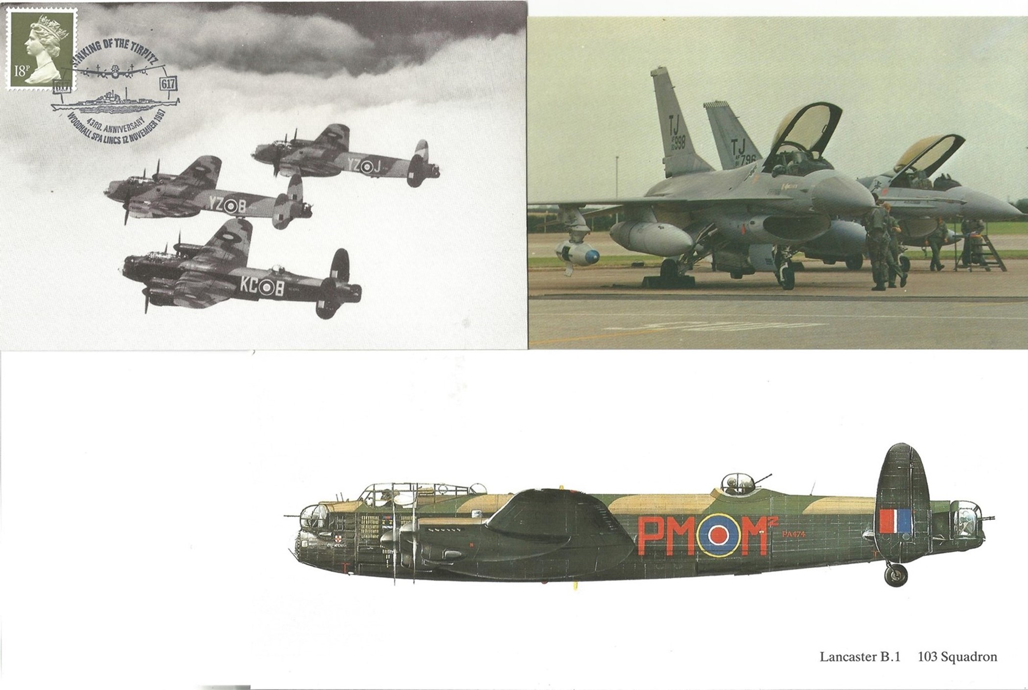 22 RAF Aircraft Postcards plus A Flown & Signed Limited Edition Lancaster B. I Postcard 1991 with - Image 2 of 4