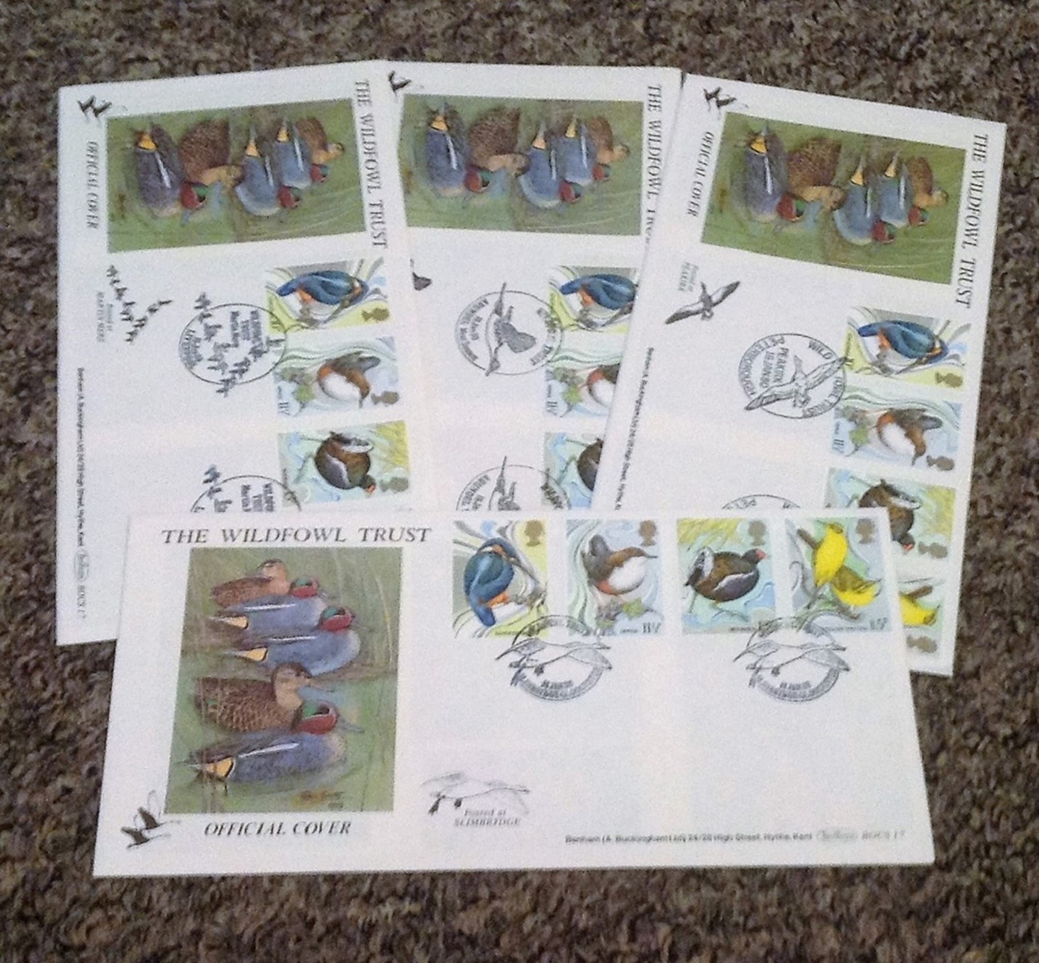 Benham FDC collection 4 posted covers The Wildfowl Trust. Various PM 16 Jan 80. Good condition. We