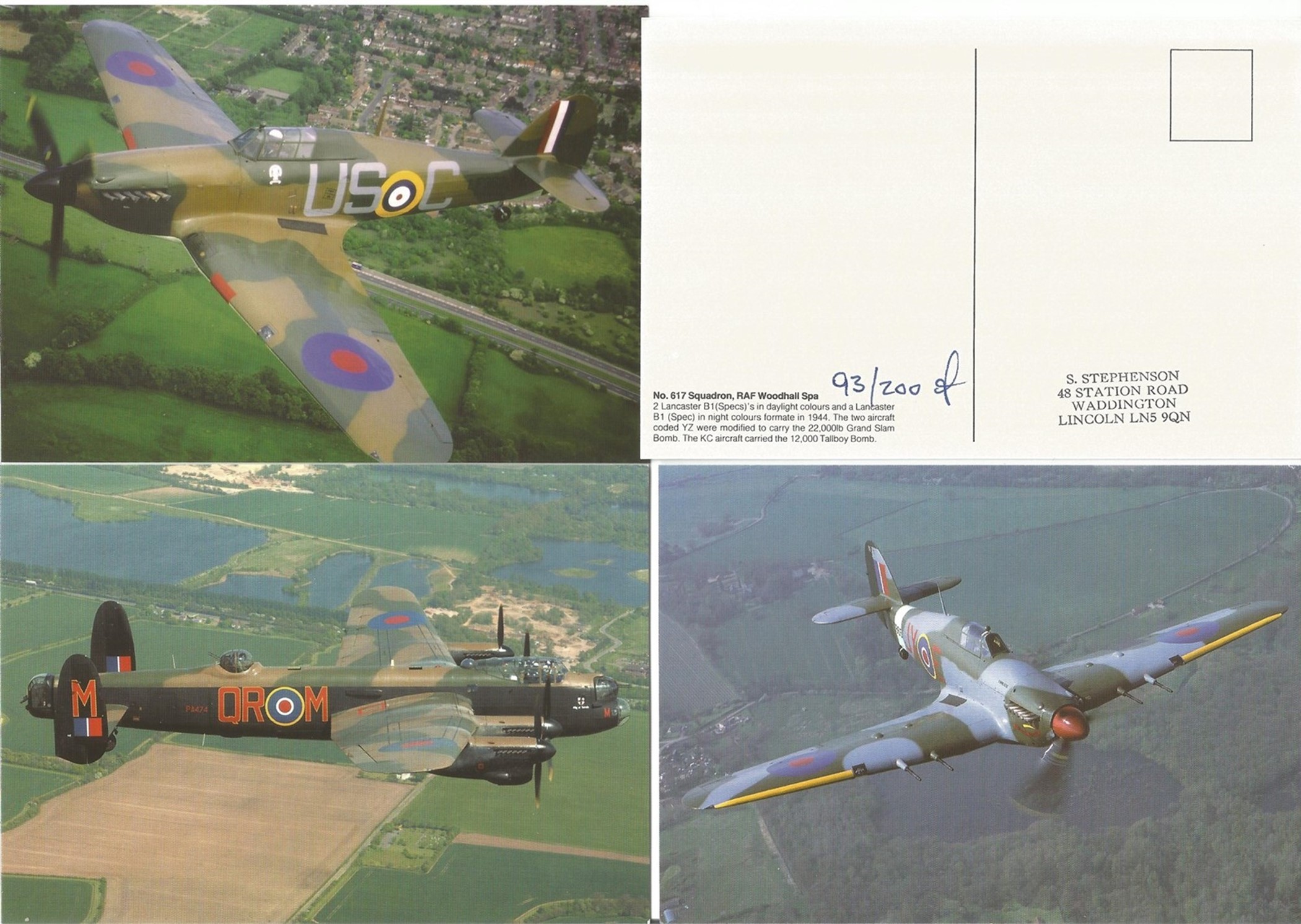 22 RAF Aircraft Postcards plus A Flown & Signed Limited Edition Lancaster B. I Postcard 1991 with - Image 3 of 4