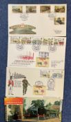 3 Trains FDC with Stamps and Various FDI Postmarks, Plus a Book of 8 Cotman Color Series Train