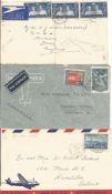 Vintage Air Mail Correspondence 6 envelopes from 30s, 40s, 50s, with good Pictorial Stamps, Marks