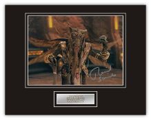 Stunning Display! Star Wars Poggle The Lesser hand signed professionally mounted display. This