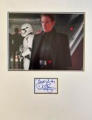 Domhnall Gleeson Armitage Hux-Star Wars Handsigned Signature card with a 10x8 Colour Photo Matted