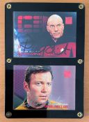 Patrick Stewart Capt Jean Luc-Picard and William Shatner Capt Kirk Handsigned Official Star Trek
