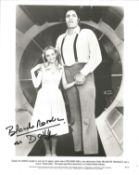 Blanche Ravalec Dolly Handsigned 10x8 black and white photo. Photo shows Ravalec alongside Giant