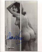 007 James Bond girl Lana Wood signed topless shower scene photo. Good condition. All autographs come