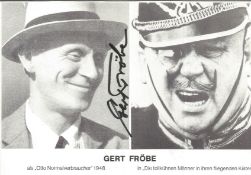 James Bond Gert Frobe signed 6x4 black and white promo photo. Karl Gerhart Gert Frobe 25 February