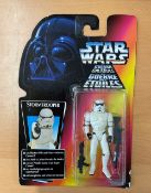 Star Wars, Stormtrooper miniature action figure, complete in the box. This packaging shows some