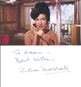 Zena Marshall signed 6x4 whited card dedicated lot comes with colour 7x4 photo. Zena Moyra