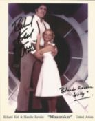 Richard Keil Jaws and Blanche Ravalec Dolly Handsigned 10x8 Colour Photo from the Film Moonraker.