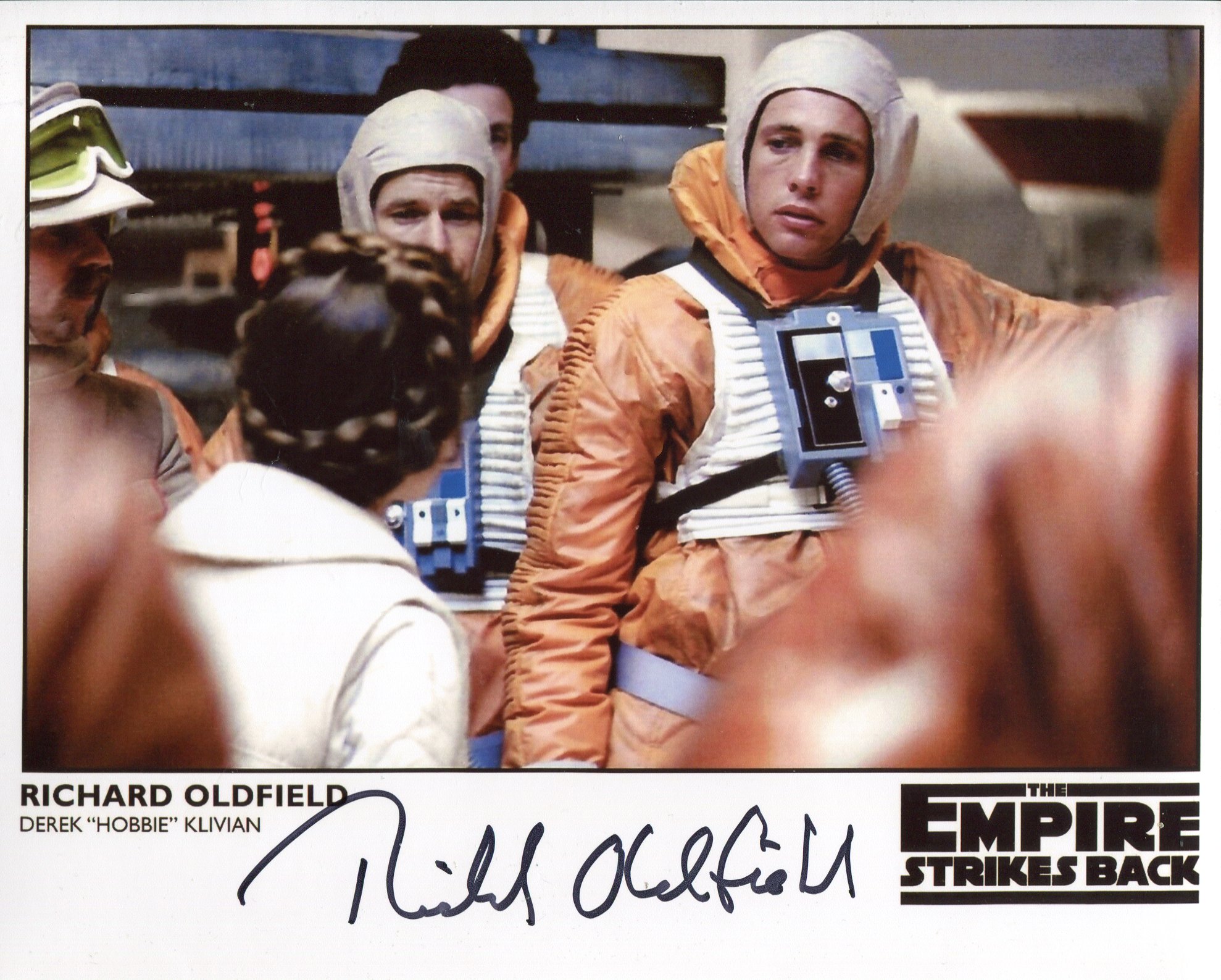 Star Wars 8x10 Empire Strikes Back photo signed by Richard Oldfield as Hobbie. Good condition. All