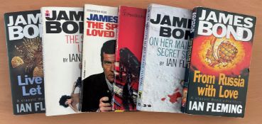 James Bond Collection of 6 Paperback books including Live and Let Die, The Spy who Loved Me x2,