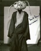 Star Wars 8x10 A New Hope photo signed by actor David Stone as Wioslea. Good condition. All