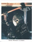 Kane Hodder Jason Handsigned 12x8 Colour Photo. Photo Shows Friday the 13th scene where Jason Goes