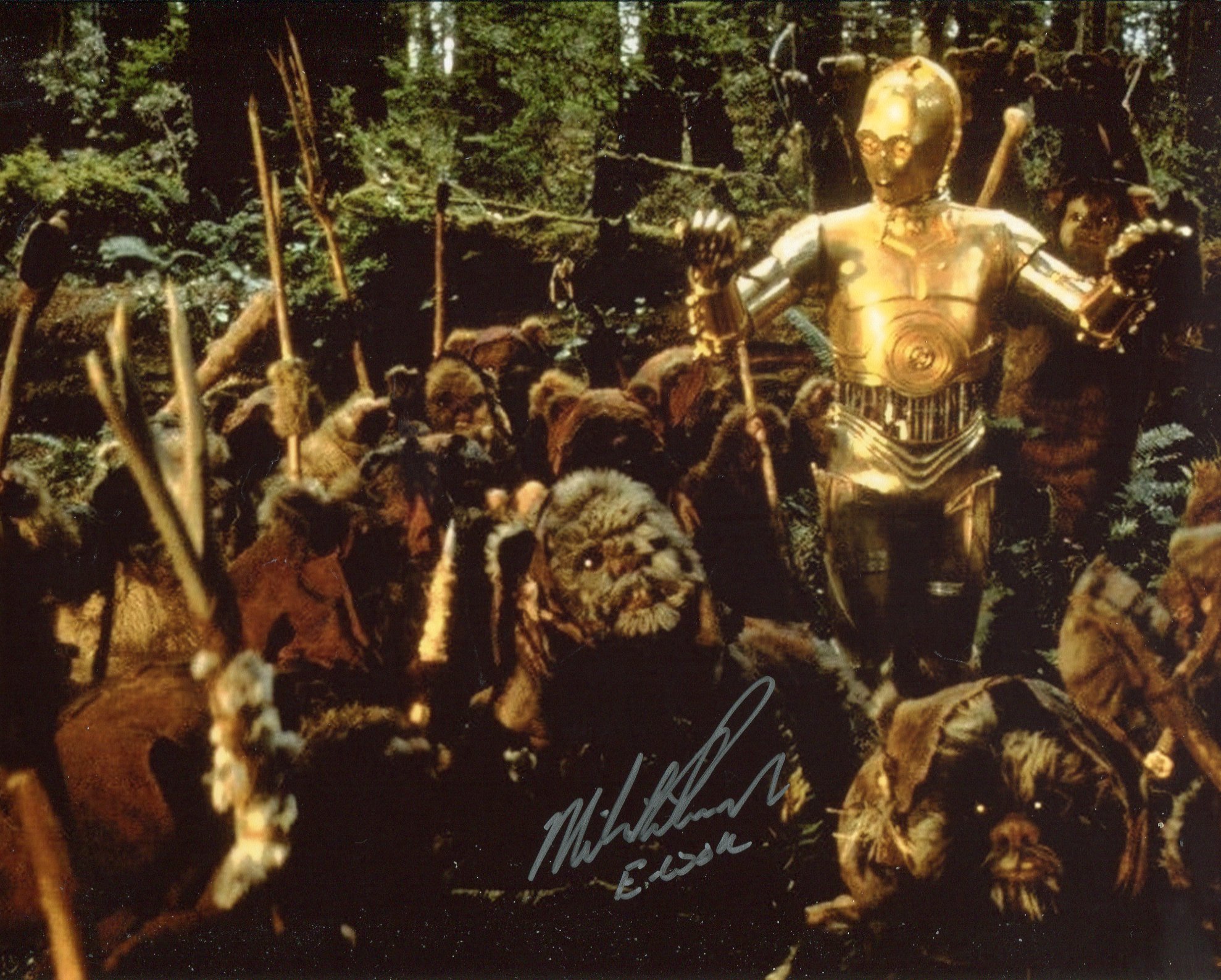 Star Wars 8x10 Return of the Jedi photo signed by Ewok actor Michael Henbury. Good condition. All