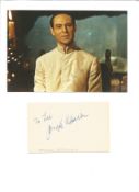 Joseph Wiseman Villain Julius No Handsigned signature piece with photo attached to A4 Card. From the