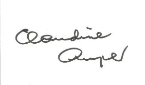 Claudine Auger signed 5x3 white card. Claudine Auger born Claudine Oger; 26 April 1941 - 18 December