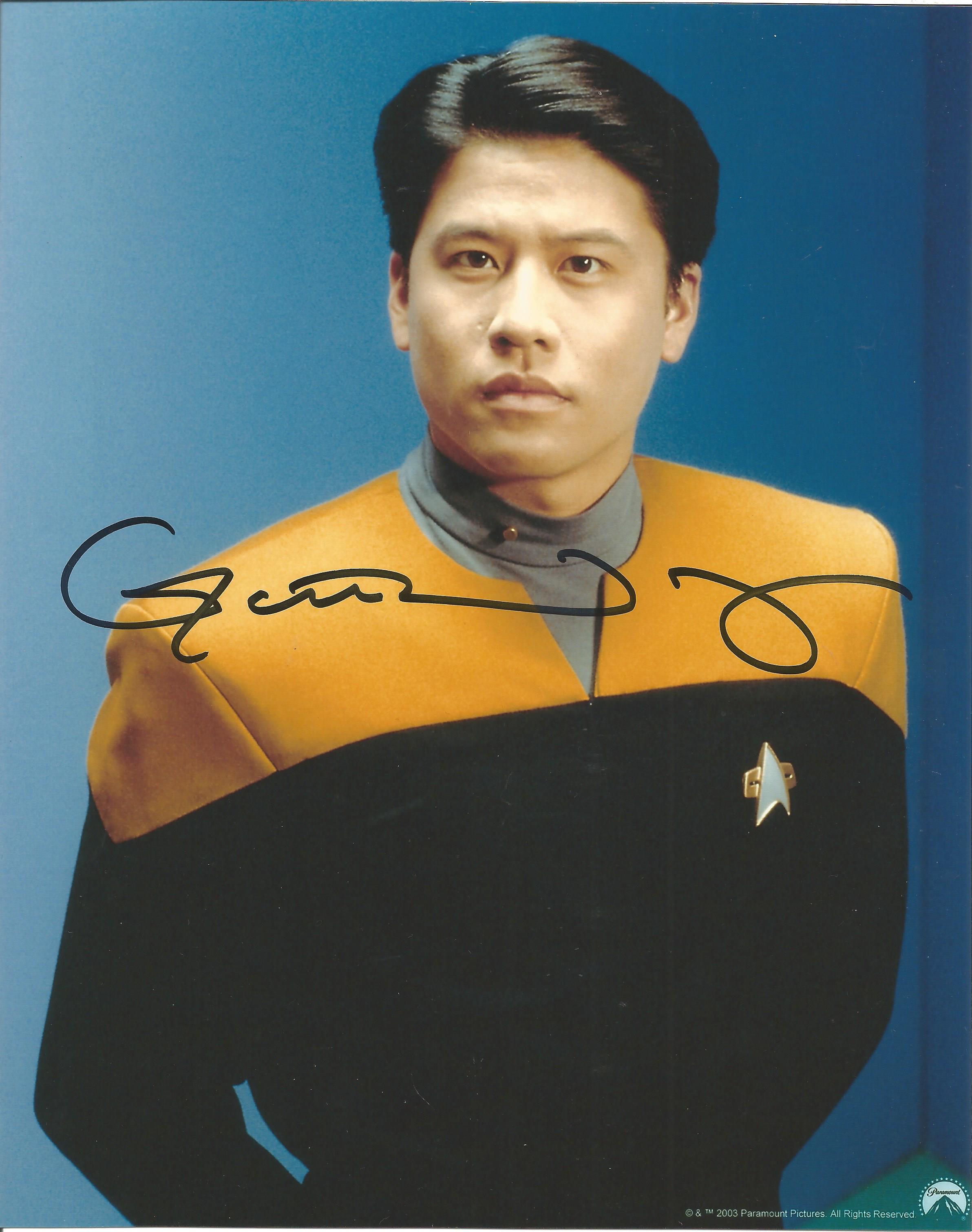 Star Trek. Garret Wang Ensign Harry Kim Handsigned 10x8 colour photo. Superb Autograph. Fantastic