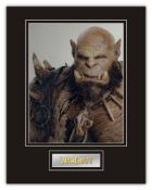 Stunning Display! Warcraft Robert Kazinsky hand signed professionally mounted display. This