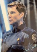 Jamie Bamber Lee Adama in Battlestar Galactica Handsigned 16x12 Colour Photo of Himself taken during