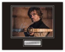 Stunning Display! Game Of Thrones Peter Dinklage hand signed professionally mounted display. This