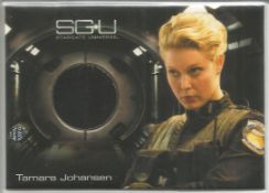 Tamara Johansen Stargate Universe piece of authentic costume material worn by Alaina Huffman. Good