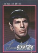 Star Trek. Leonard Nimoy Captain Spock Handsigned Offical Card. Card No 119. Good condition. Well