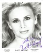 Britt Ekland Handsigned 10x8 Black and white photo, with date 88 Photo is on personal photopaper.