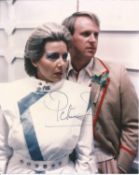 Dr Who. Peter Davison 5th Doctor Handsigned 10x8 Colour photo. Photo shows Davison alongside