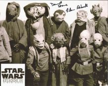 Star Wars 8x10 photo from Return of the Jedi, signed by actor David Stone as Wioslea and Eileen