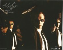 The Matrix. Paul Goddard Agent Brown Handsigned 10x8 Colour photo. Photo shows the three agents with