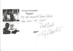 Terence Mountain signed A4 sheet inscribed On Her Majestys Secret Service best wishes Terence