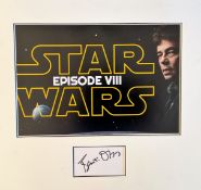 Benicio Del Toro DJ-Star Wars Handsigned signature card with 10x8 Colour Promo photo, Matted with