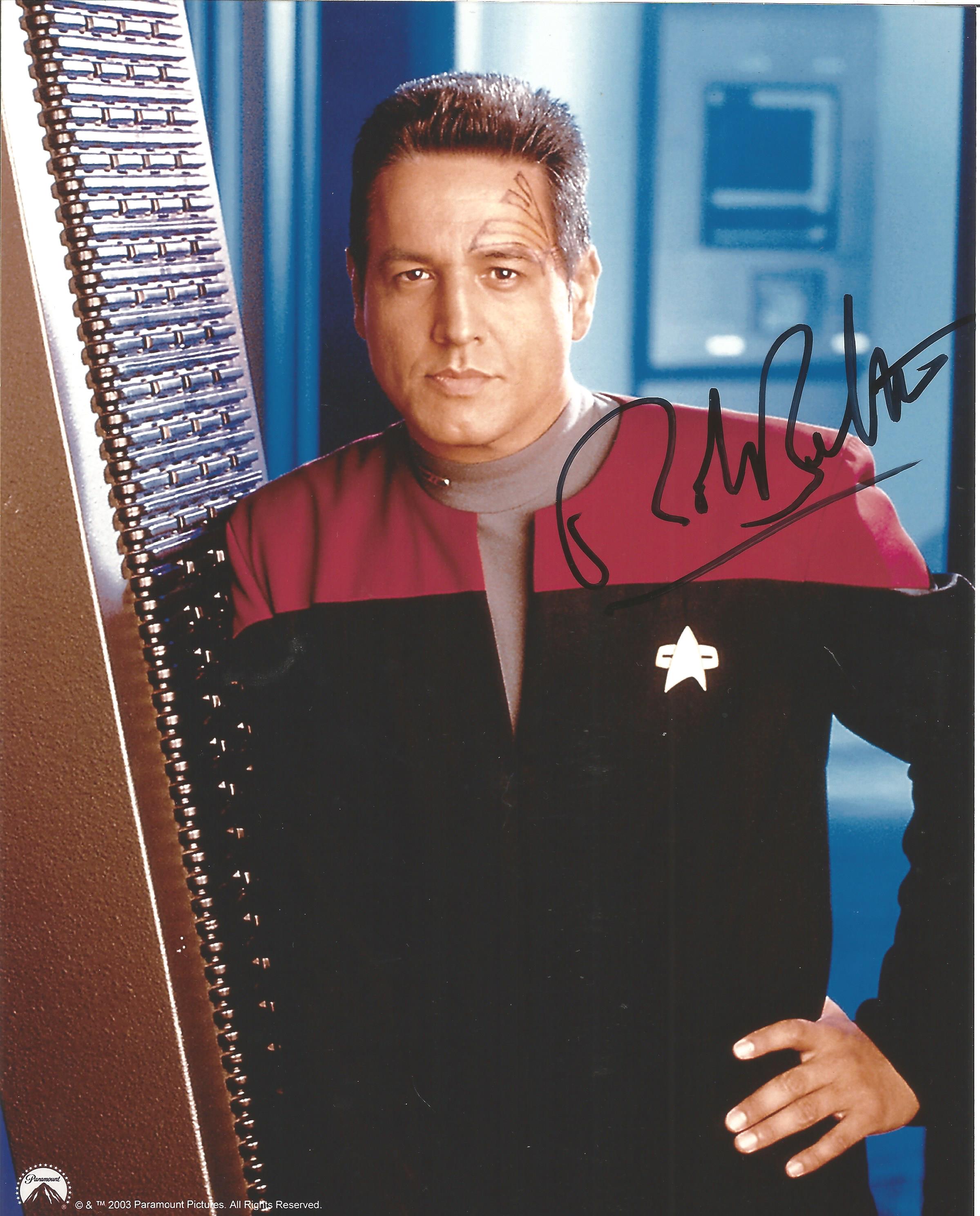 Star Trek. Robert Beltran Commander Chakotay Handsigned 10x8 Colour photo. Beltran played