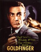 James Bond 8x10 Goldfinger photo signed by Shirley Eaton. Good condition. All autographs come with a