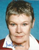 Dame Judi Dench Handsigned 10x8 Colour Photo. Dench rose to international fame as M in GoldenEye