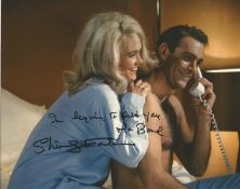 Shirley Eaton Handsigned Inscribed 10x8 Colour photo. Inscribed with Im Beginning to like you Mr