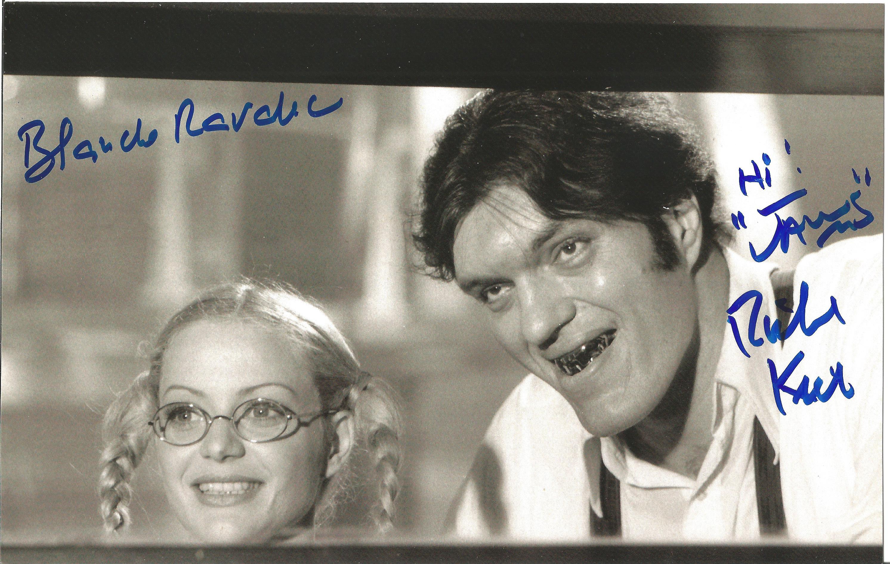 Richard Keil Jaws and Blanche Ravalec Dolly Handsigned 10x8 Black and White Photo from the Film