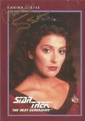 Star Trek. Marina Sirtis Counsellor Deanna Troi Handsigned The Next Generation Official Card. Card