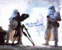 Star Wars 8x10 Empire Strikes Back photo signed by Snow Trooper Alan Swaden. Good condition. All