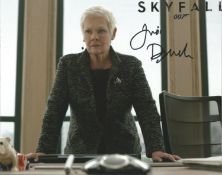 Dame Judi Dench Handsigned Skyfall 10x8 Colour Photo. Signed on a Skyfall 007 photo. Dench rose to