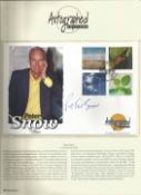 Peter Snow signed Autograph Editions Official FDC Life and Earth 2000. Set on nice A4 descriptive