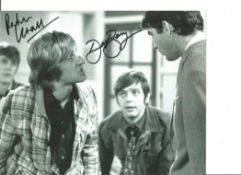 Dave Barry and Peter Cleall signed 10x8 b/w Fenn Street Gang photo. Good Condition. Good