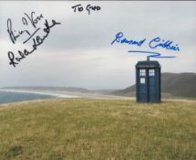 Rula Lenska, Phillip Voss, Bernard Cribbins Doctor Who 10x8 Coloured Photo Of blue doctor who box on