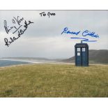 Rula Lenska, Phillip Voss, Bernard Cribbins Doctor Who 10x8 Coloured Photo Of blue doctor who box on