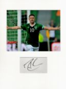 Football Robbie Keane 16x12 overall Republic of Ireland mounted signature piece includes signed